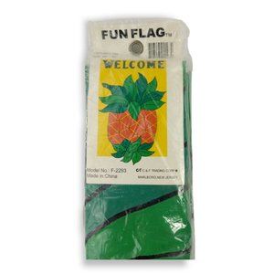 Fun Flag Welcome Pineapple Nylon Garden Flag 28 x 40 inches Vintage in package